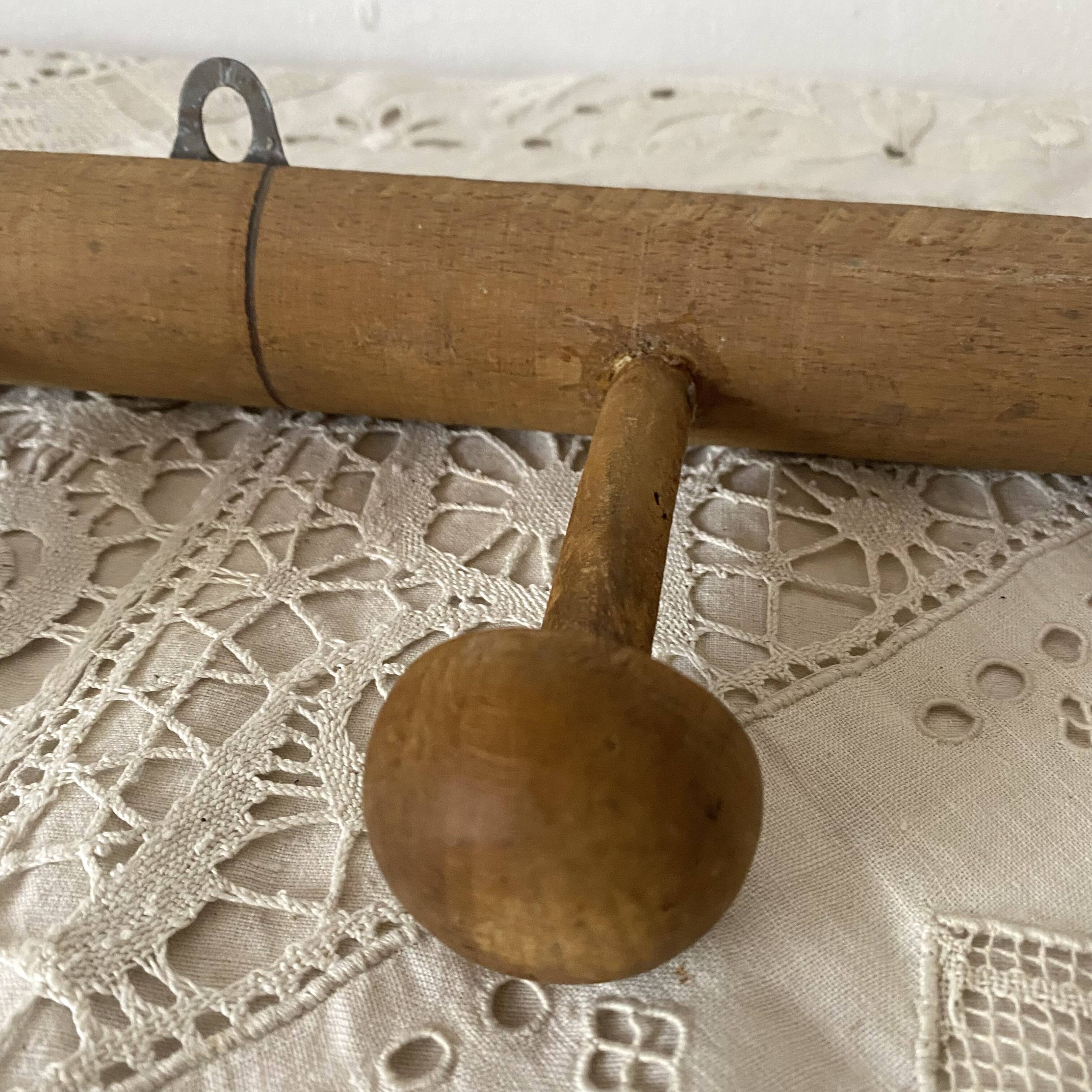 Natural wood wall coat rack