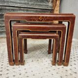 Antique set of oriental style nesting tables