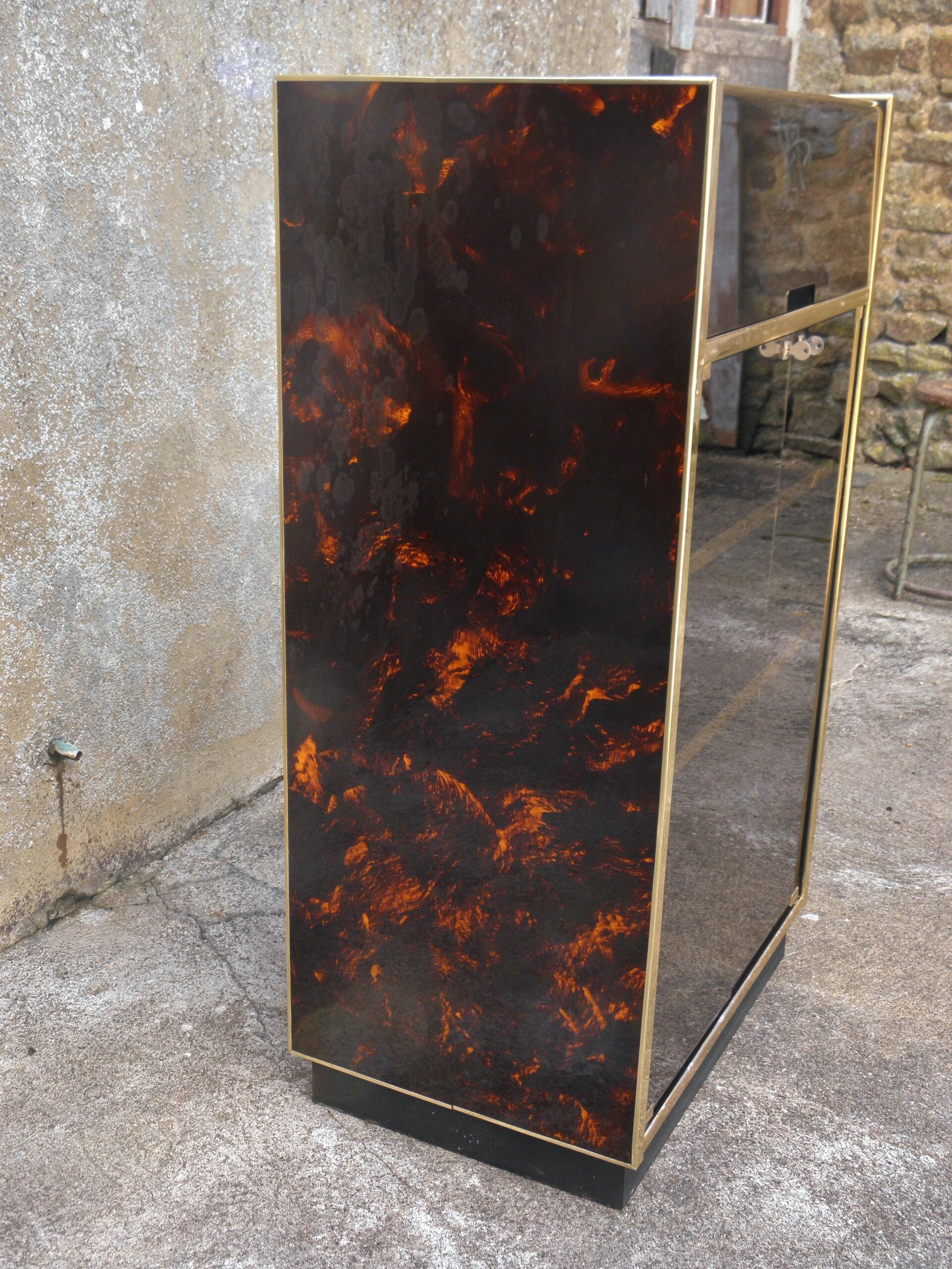 Hi Fi glass and plexiglass cabinet 1970