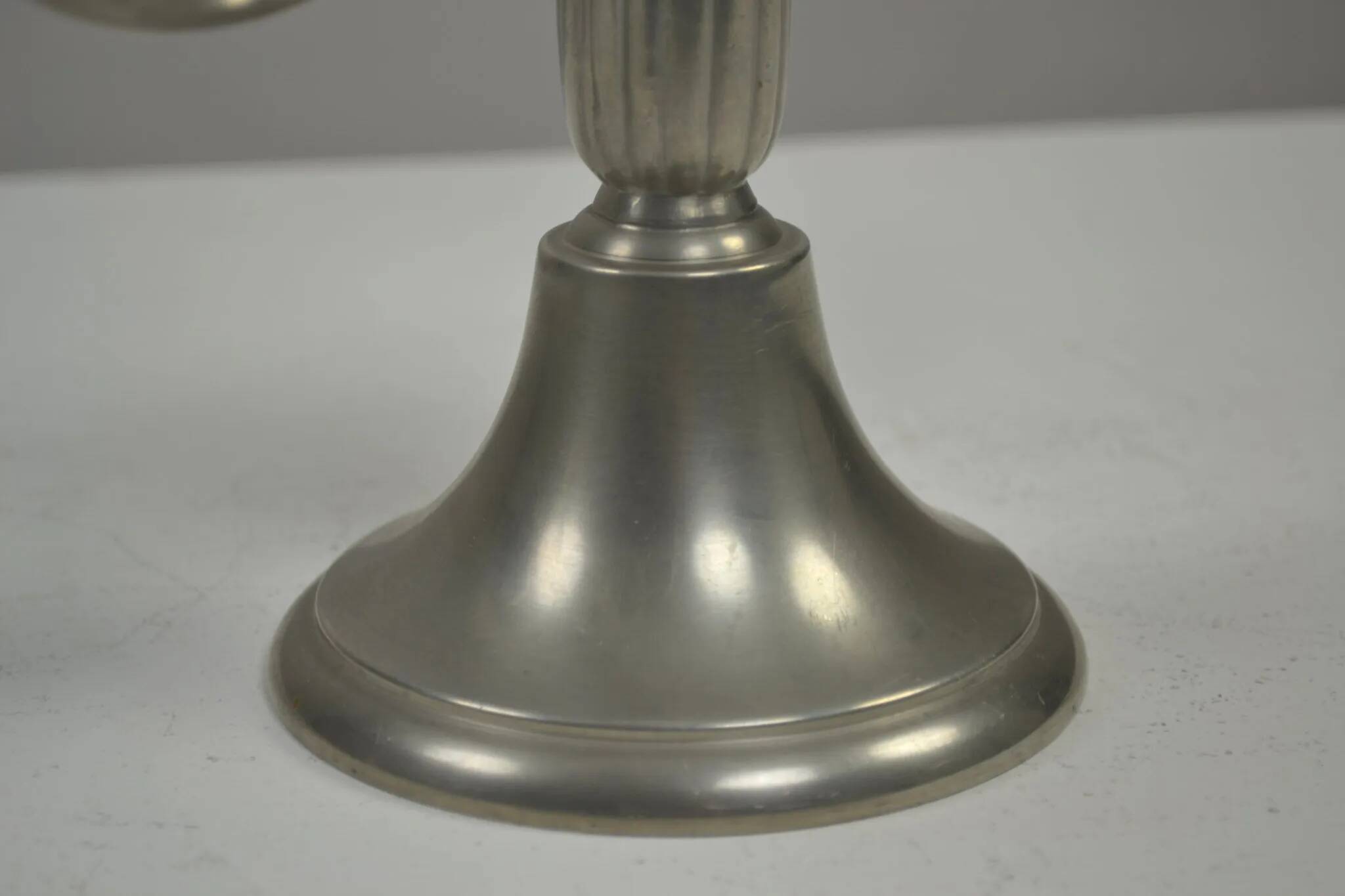 Rare pair of Pewter Candle Holders, Model 224 by GAB Tenn, Sweden, 1932