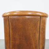 Sheepskin Leather Club Chair in a Light Cognac Color