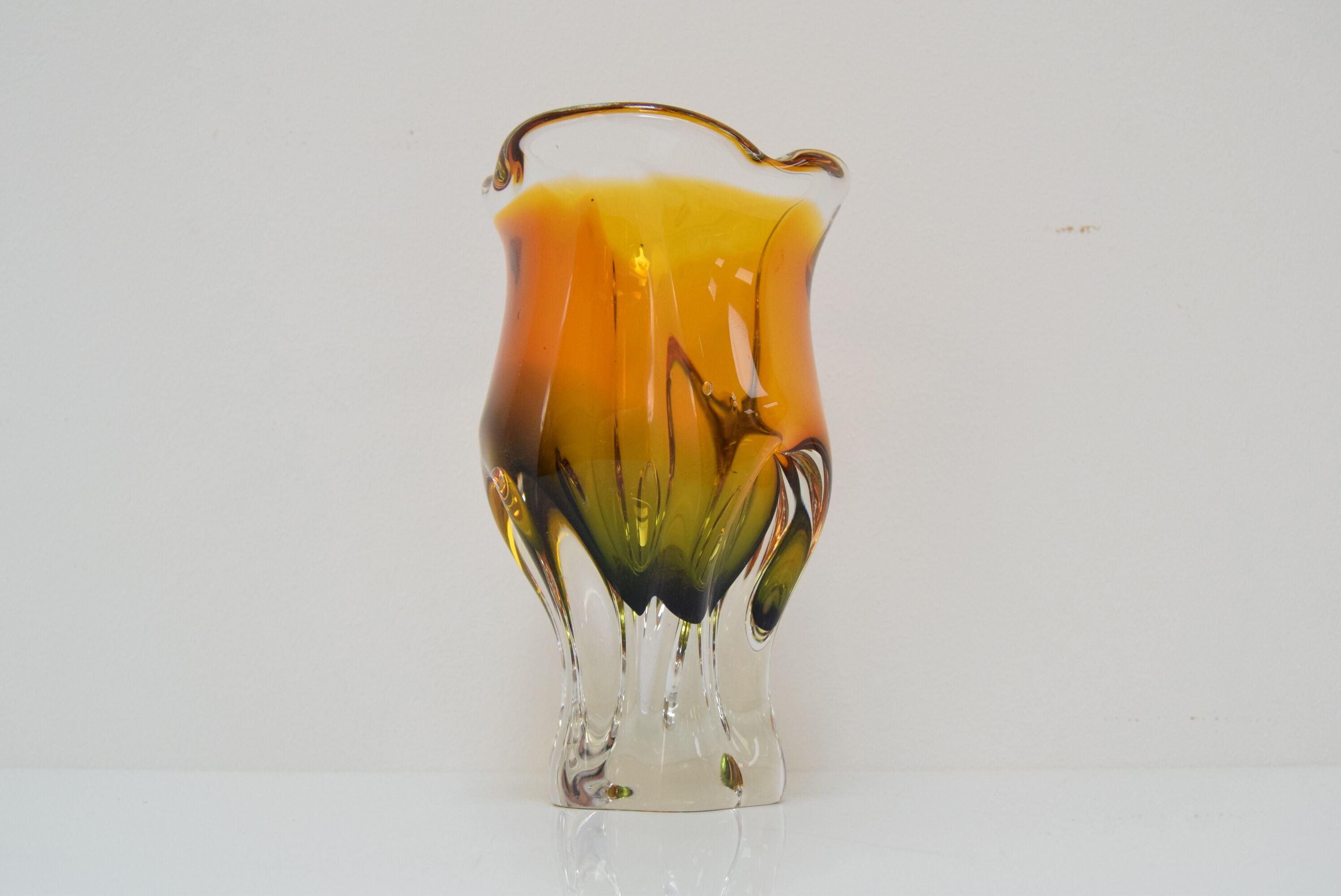 Art Glass Vase by Josef Hospodka for Glasswork Chribska,1960's.