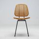 Elegant Italian black accent chair with a stem and cane, 1950.