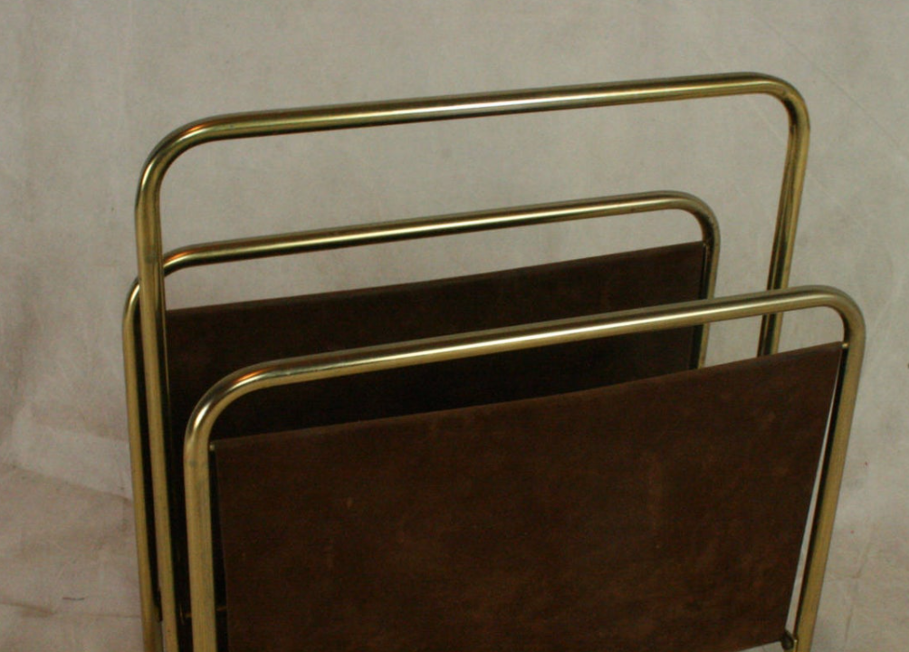 Vintage metal magazine holder