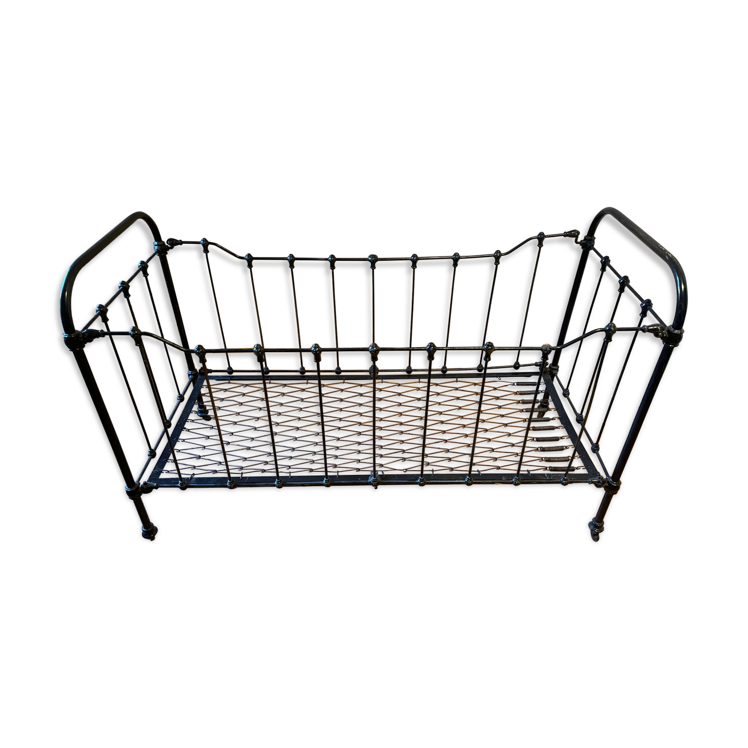 Wrought iron cot renovated with mattress