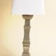 Pair of Satin Finished Pewter Lamp Bases - Tiered Geometric Column