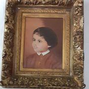 Portrait of a child signed Yvonne Hiack late 19th century 54 X 47 cm