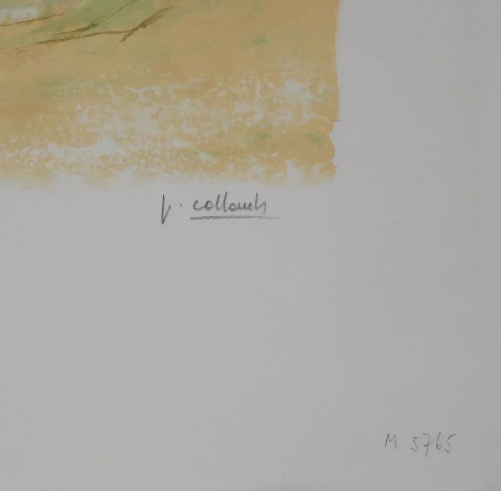 Paul COLLOMB: The ocean beach, original signed lithograph.