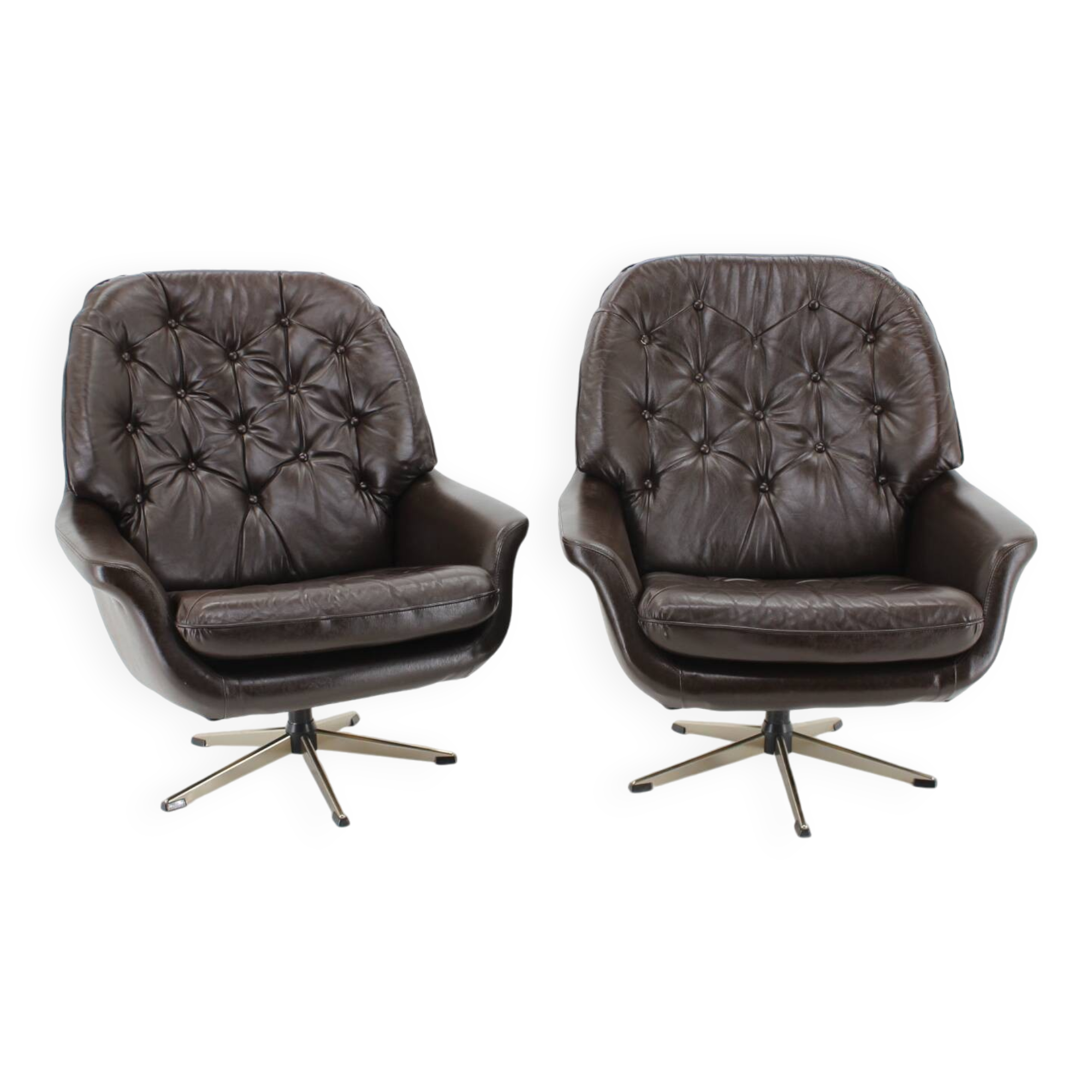 1970s Leatherette Swivel Lounge Chair