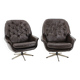 1970s Leatherette Swivel Lounge Chair