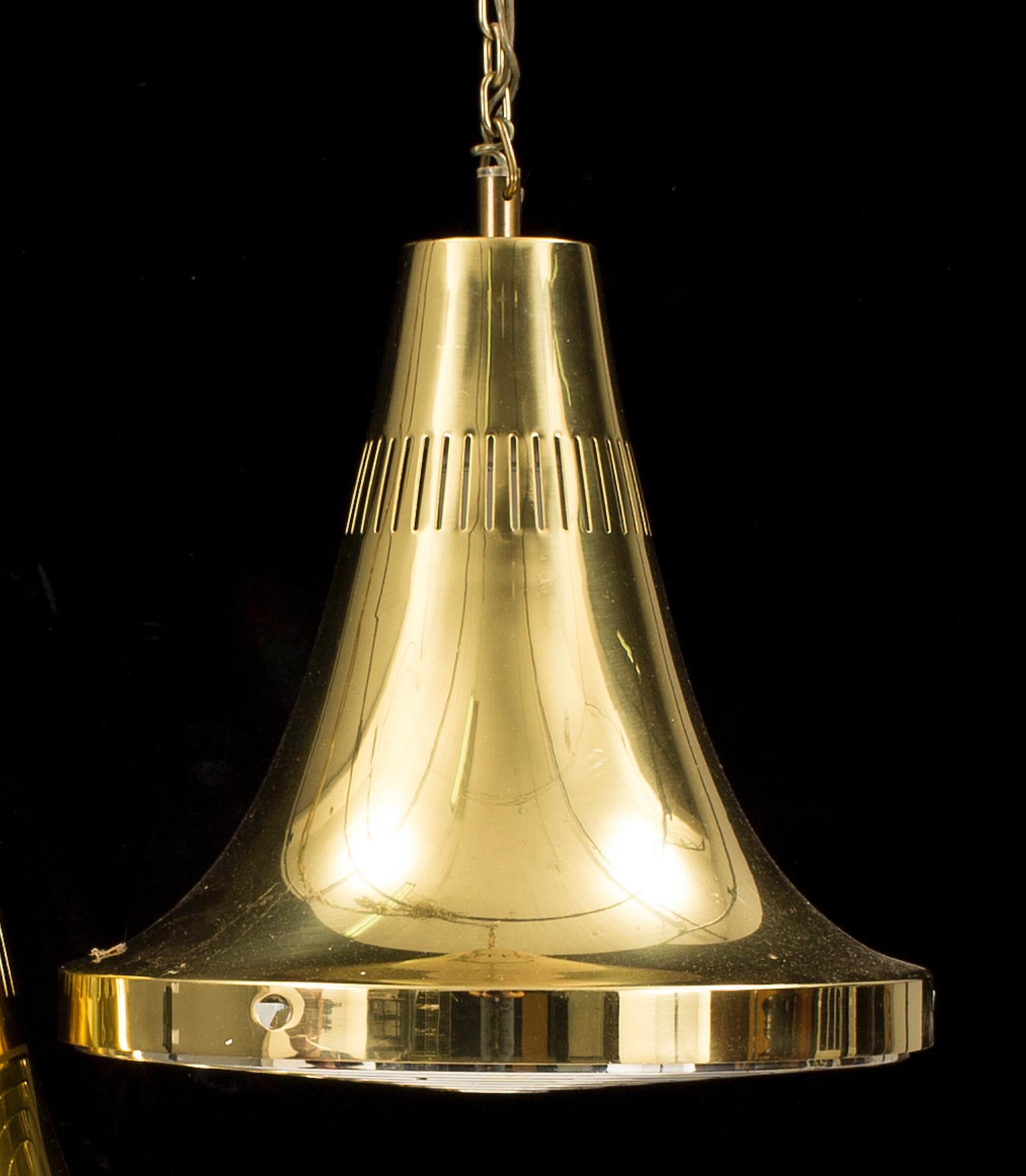 Brass ceiling light by Hans Agne Jakobsson for Markaryd, Sweden, 1960.