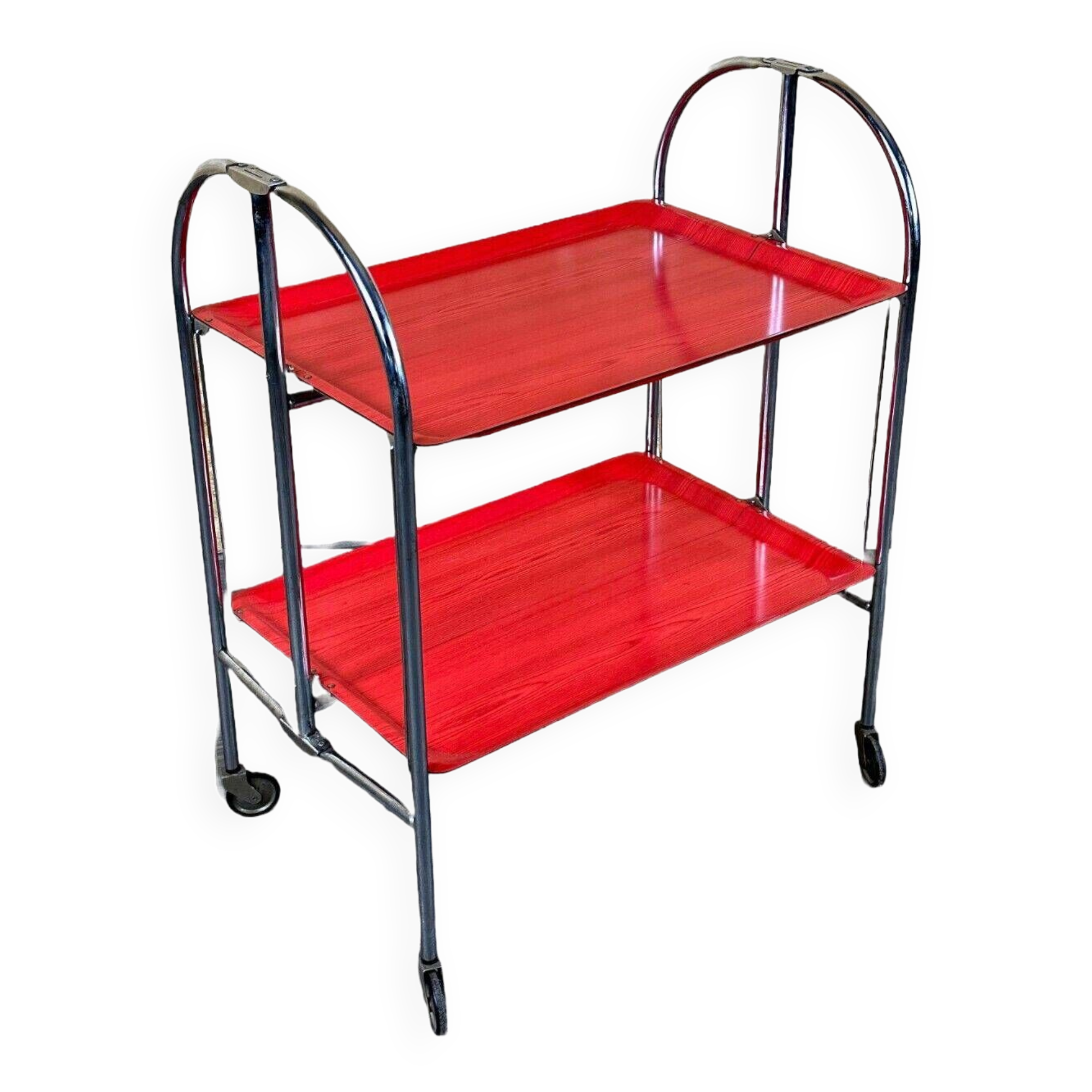 60s 70s serving trolley dinette side table space age red design