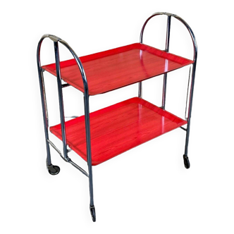 60s 70s serving trolley dinette side table space age red design