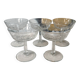 Set of 5 engraved champagne glasses from the 50s
