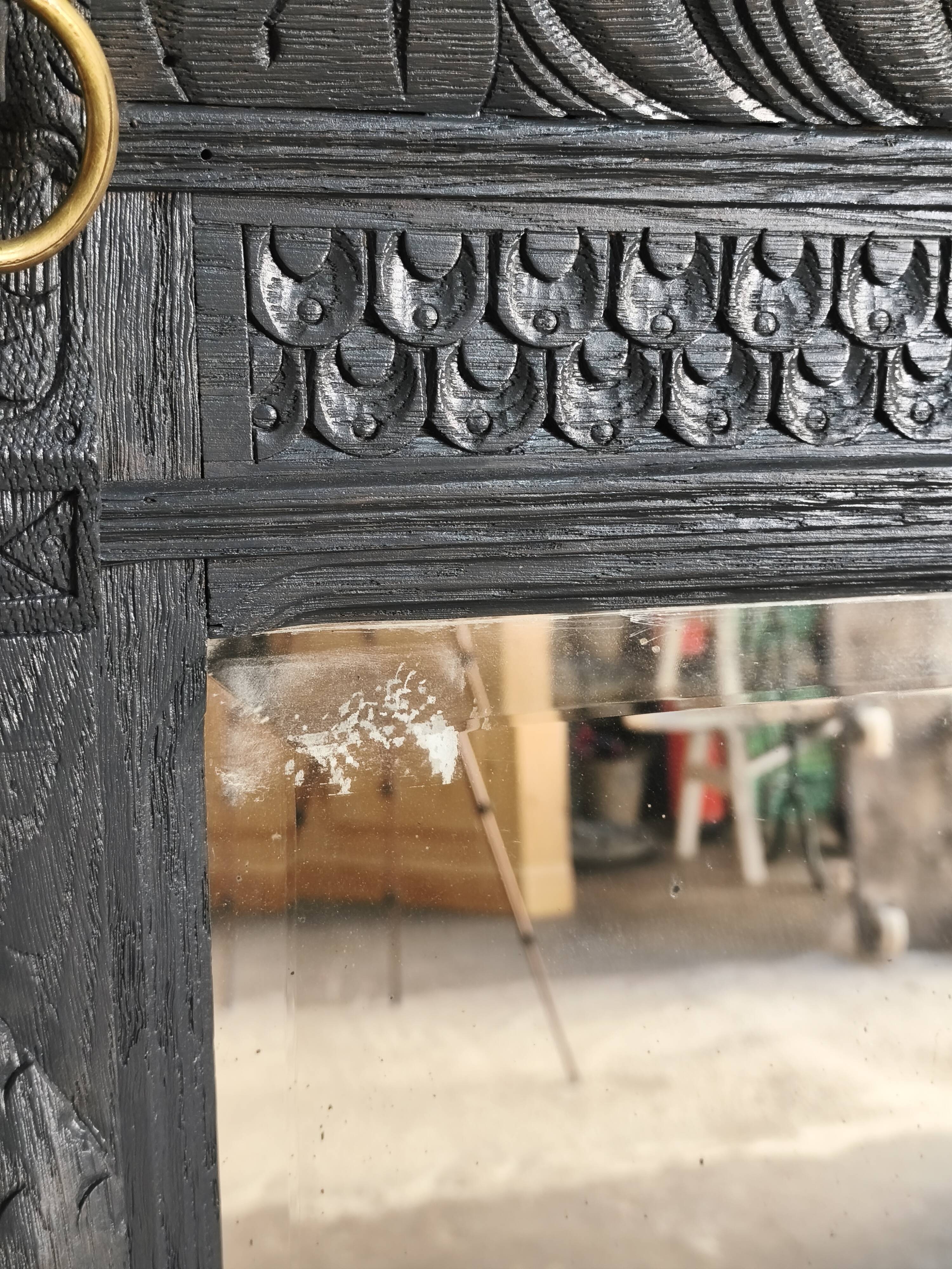 1920s mirror in dark grey painted oak