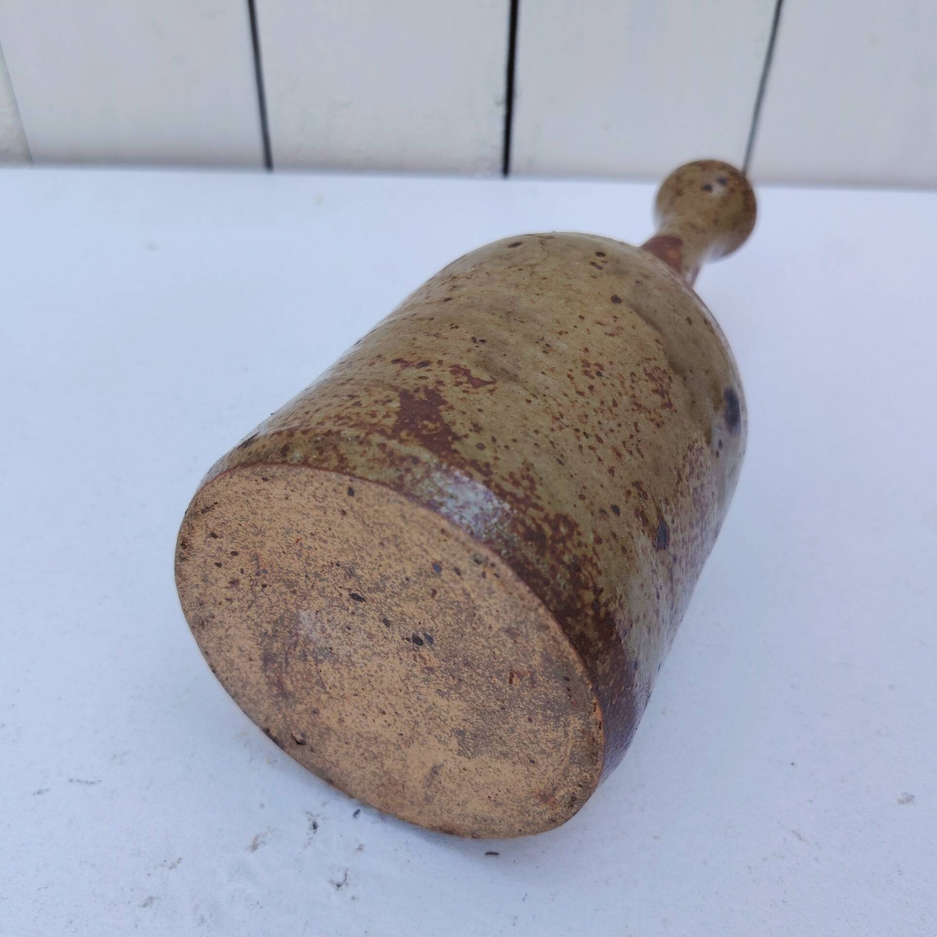Vintage pyrite stoneware soliflore vase