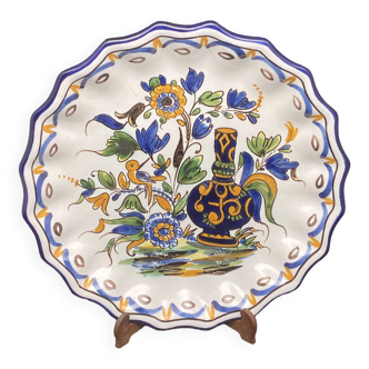 Assiettes décorative artisanale motif oiseau et jarre – 1024DA11