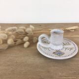 Green ceramic cellar rat candle holder