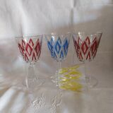 Vintage Arlequin crystal footed glasses