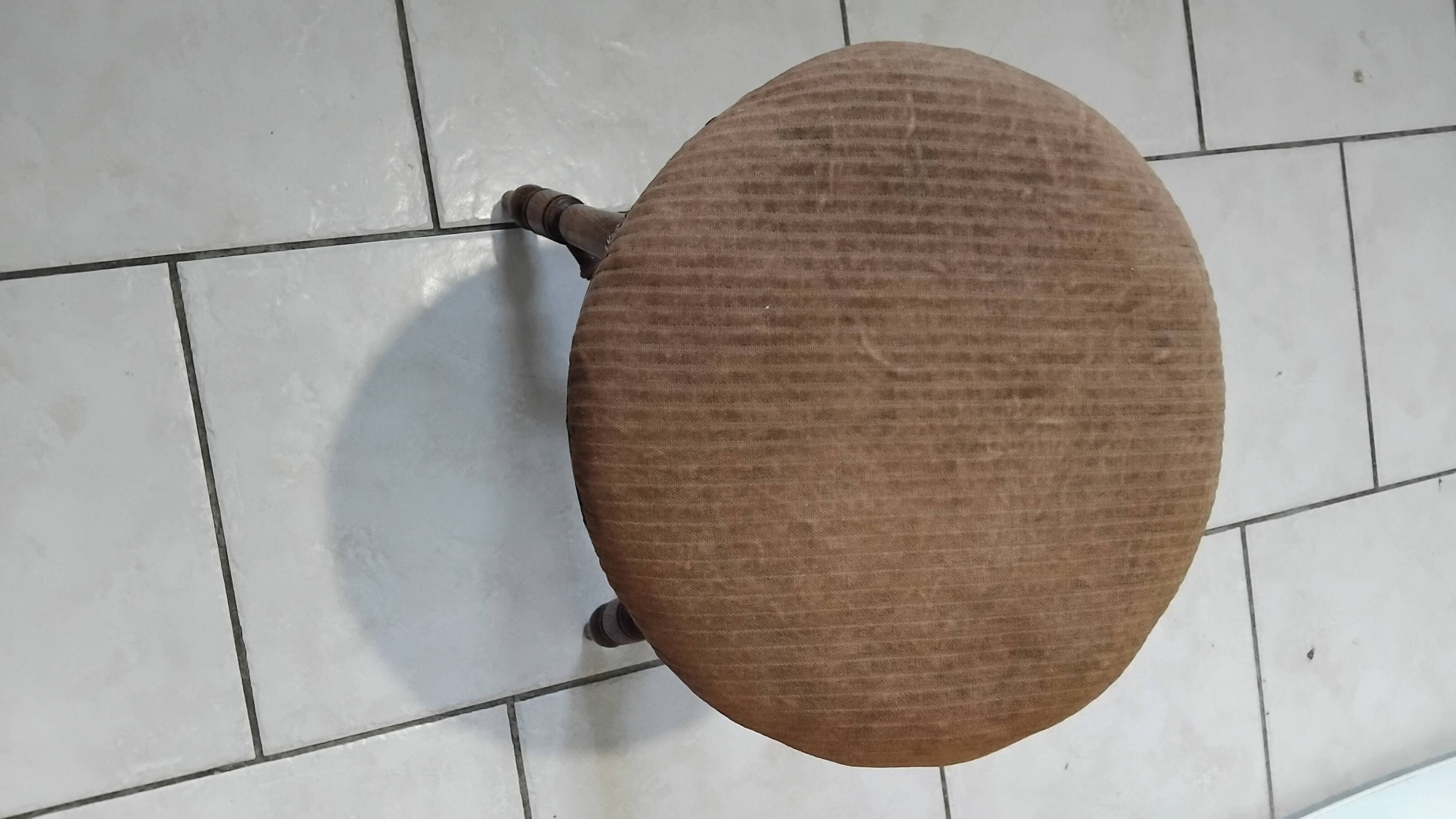 Antique Napoleon III Adjustable Round Piano Stool