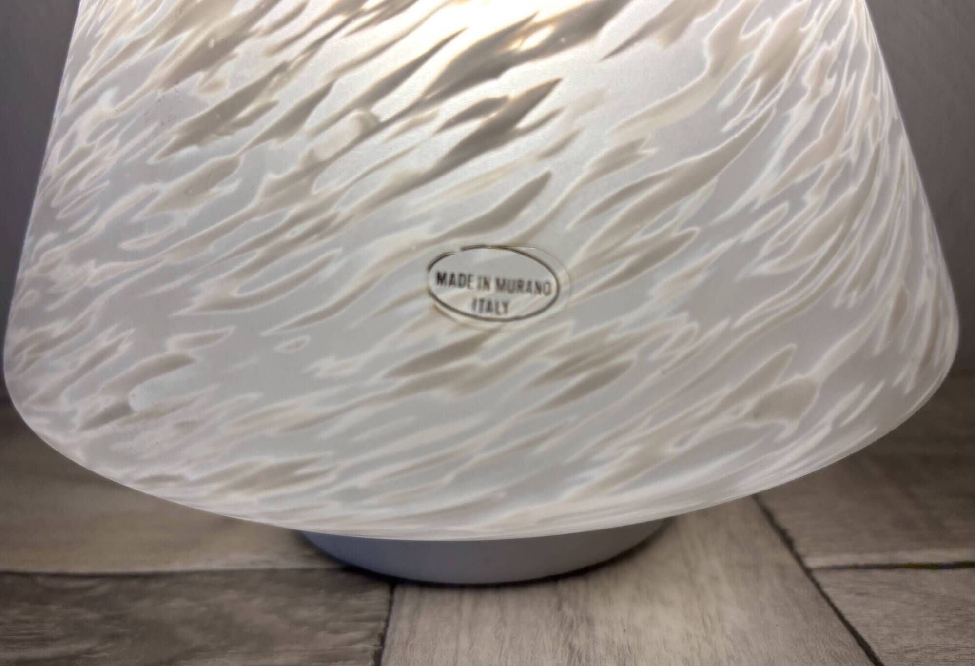 Vintage Murano Swirl Cone Lamp - Original Label - 1970s