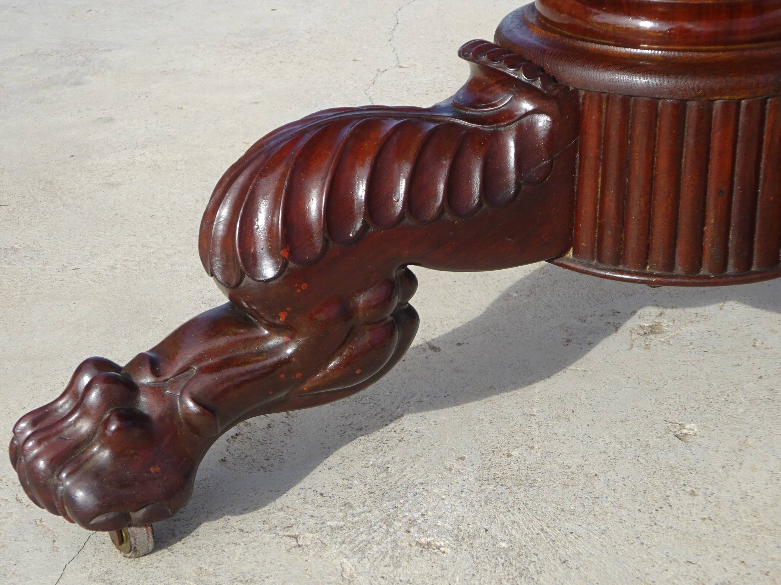 Empire guéridon, rotating marble top
