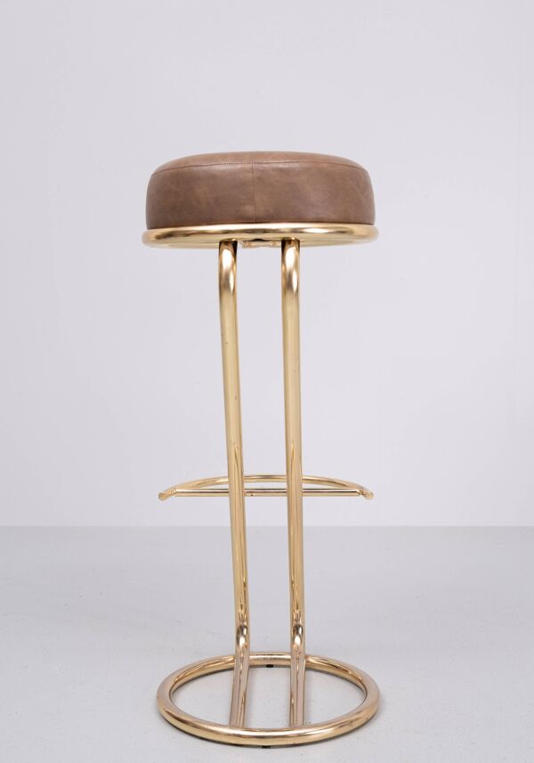 Tabouret de bar design d'après Louis Sognot années 1980 France