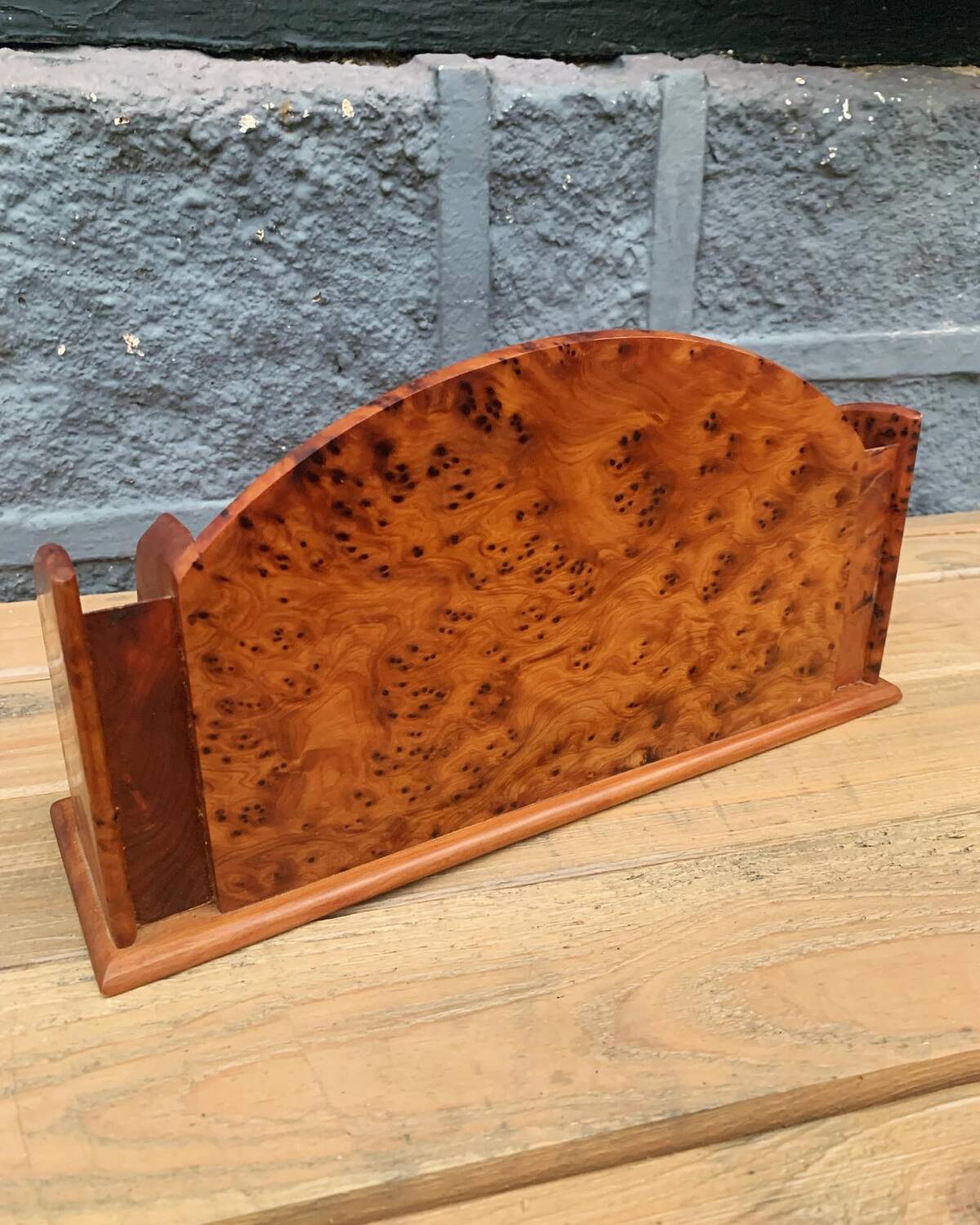 Mail holder in thuja, Art Deco style