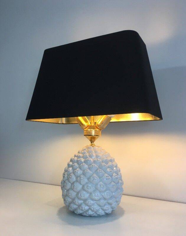 Designer pineapple lamp in porcelain