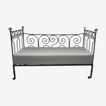 Wrought iron bed bench