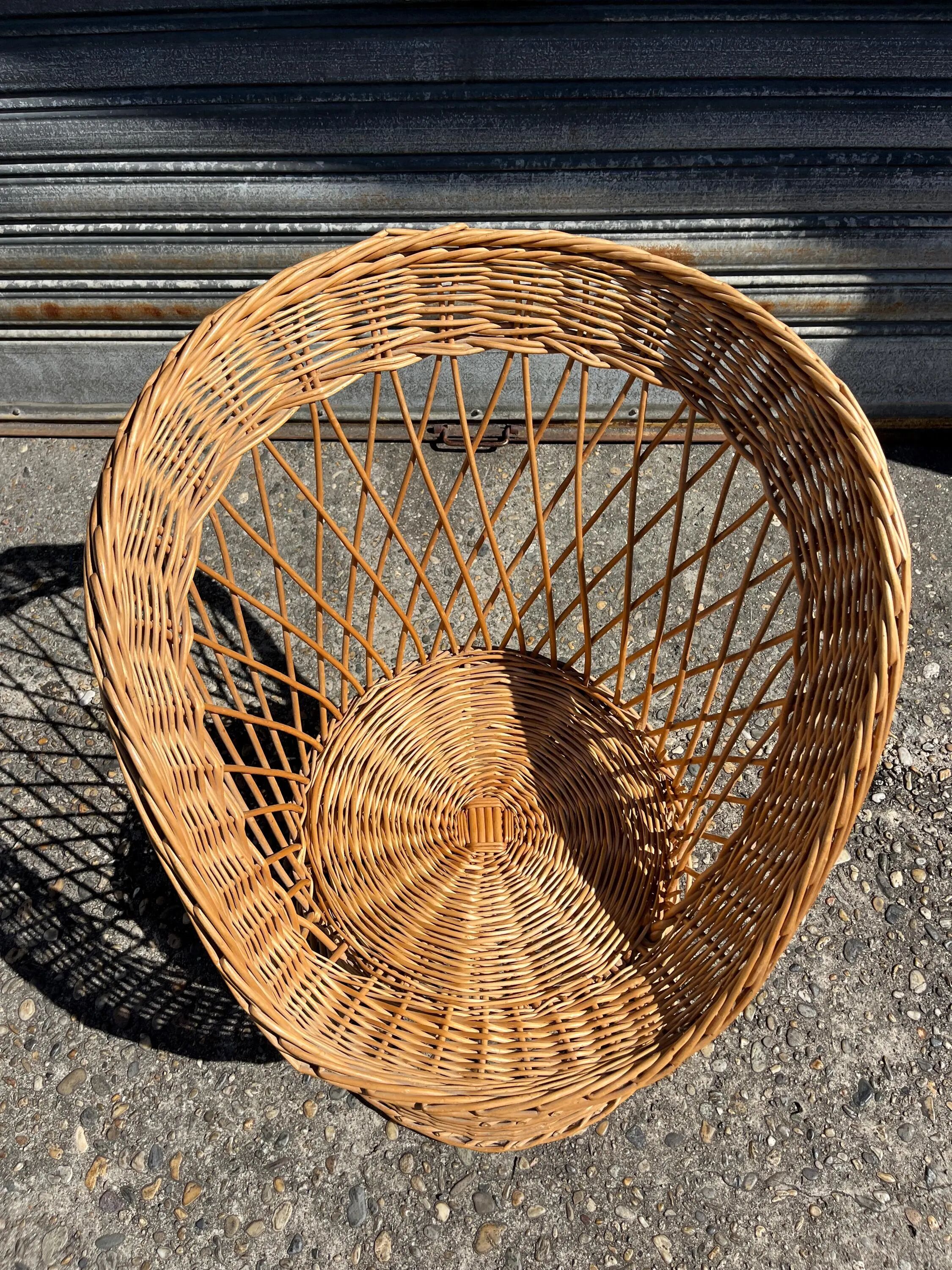 Vintage rattan and wicker armchair