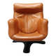 Karuselli Lounge Chair by Yrjö Kukkapuro for Haimi in Orange Leather, 1970s