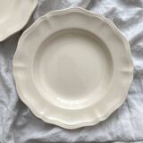 2 deep plates in scalloped ivory earthenware Sarreguemines