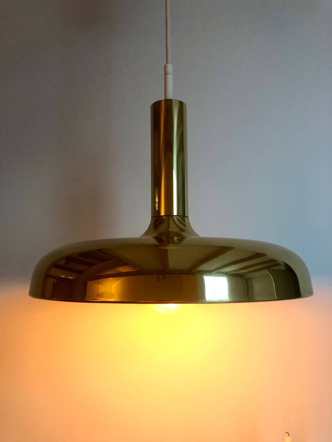 Vintage golden pendant light / Germany, 60-70s