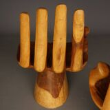 Chaises vintage en bois massif. Années 1970. Lot de 2.