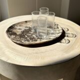 Set of 4 transparent twisted water glasses H:12cm