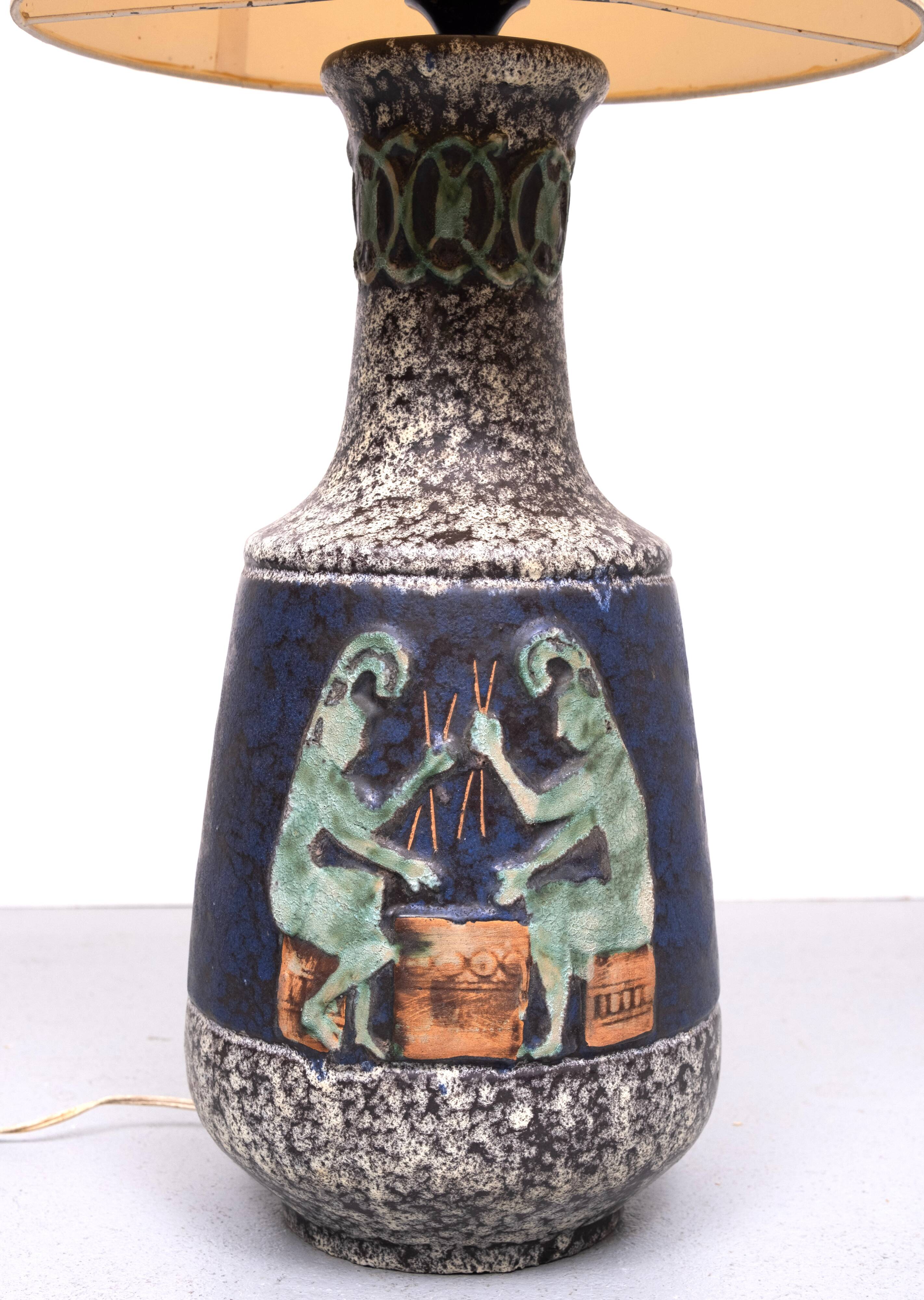 Walter Gerhards Ceramic Floor lamp  1960s Germany