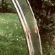 Hammered metal round mirror
