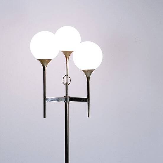Vintage Chrome Sciolari Floor Lamp, 1970s, Italy