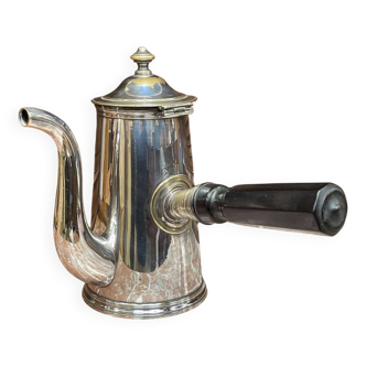 Napoleon III chocolate pot, late 19th century, in silver-plated metal