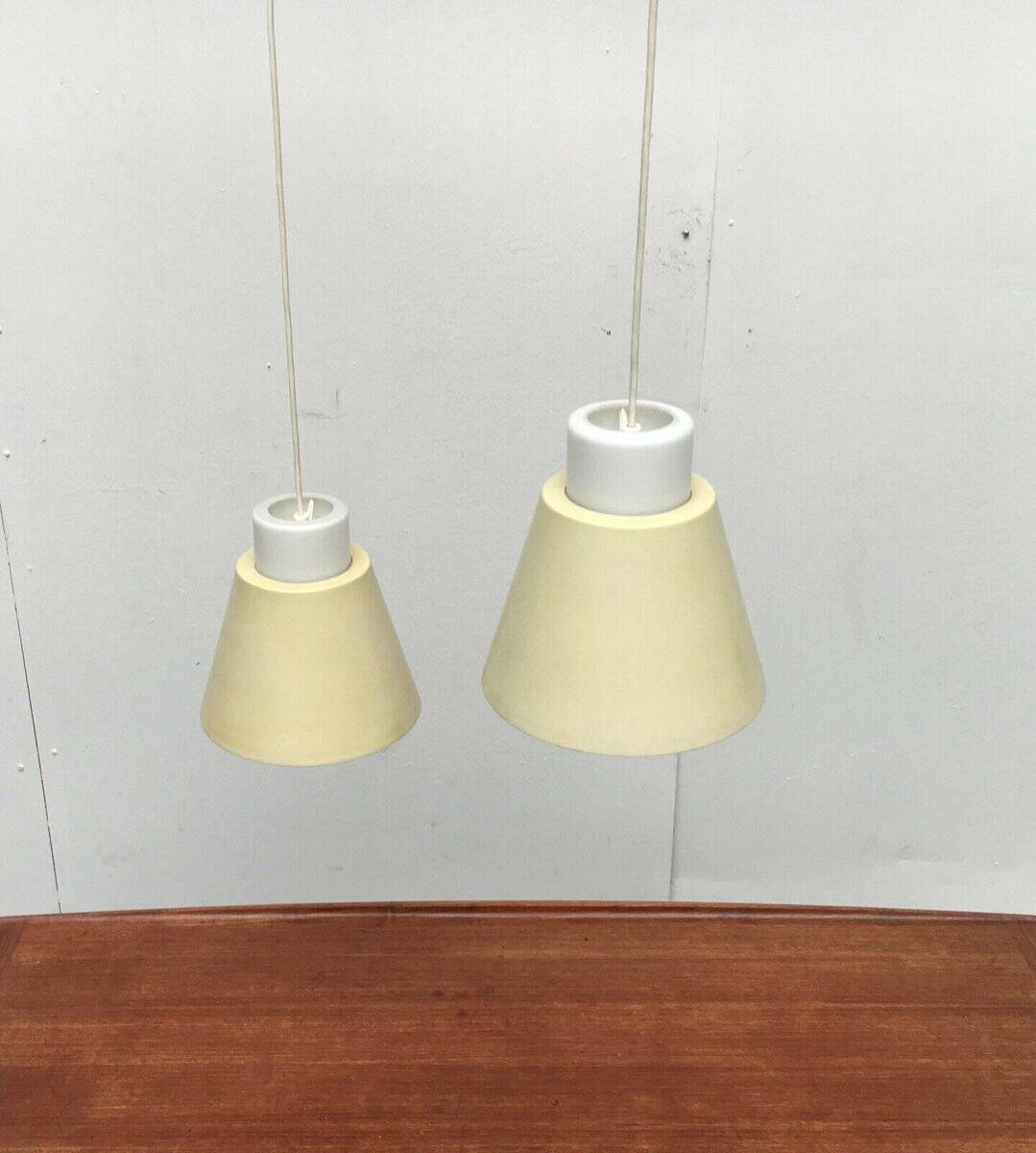 Glass and metal suspensions from the Mid-Century period, set of 2.