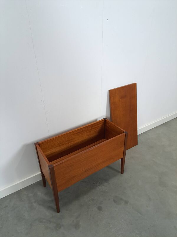 Coffre à jouets en teck danois, coffre de rangement vintage