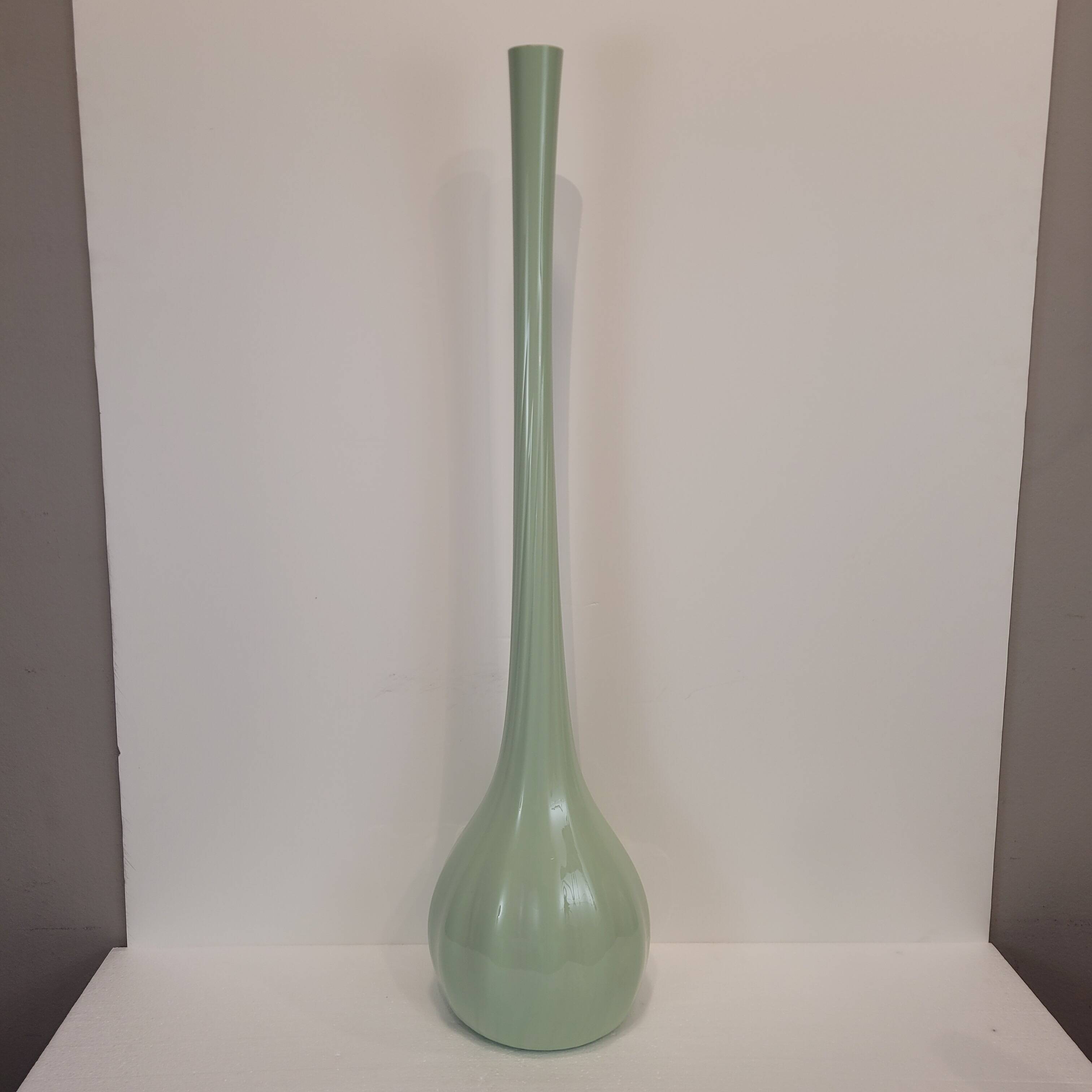 Vase / Verre Soliflore, vert céladon, 70's - France