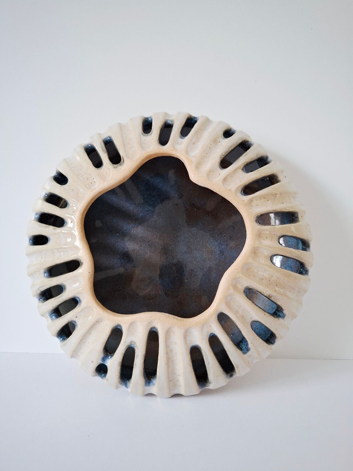 Vintage ceramic openwork vase