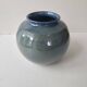 Blue-green ceramic round vase signed (Pictogram to be identified)