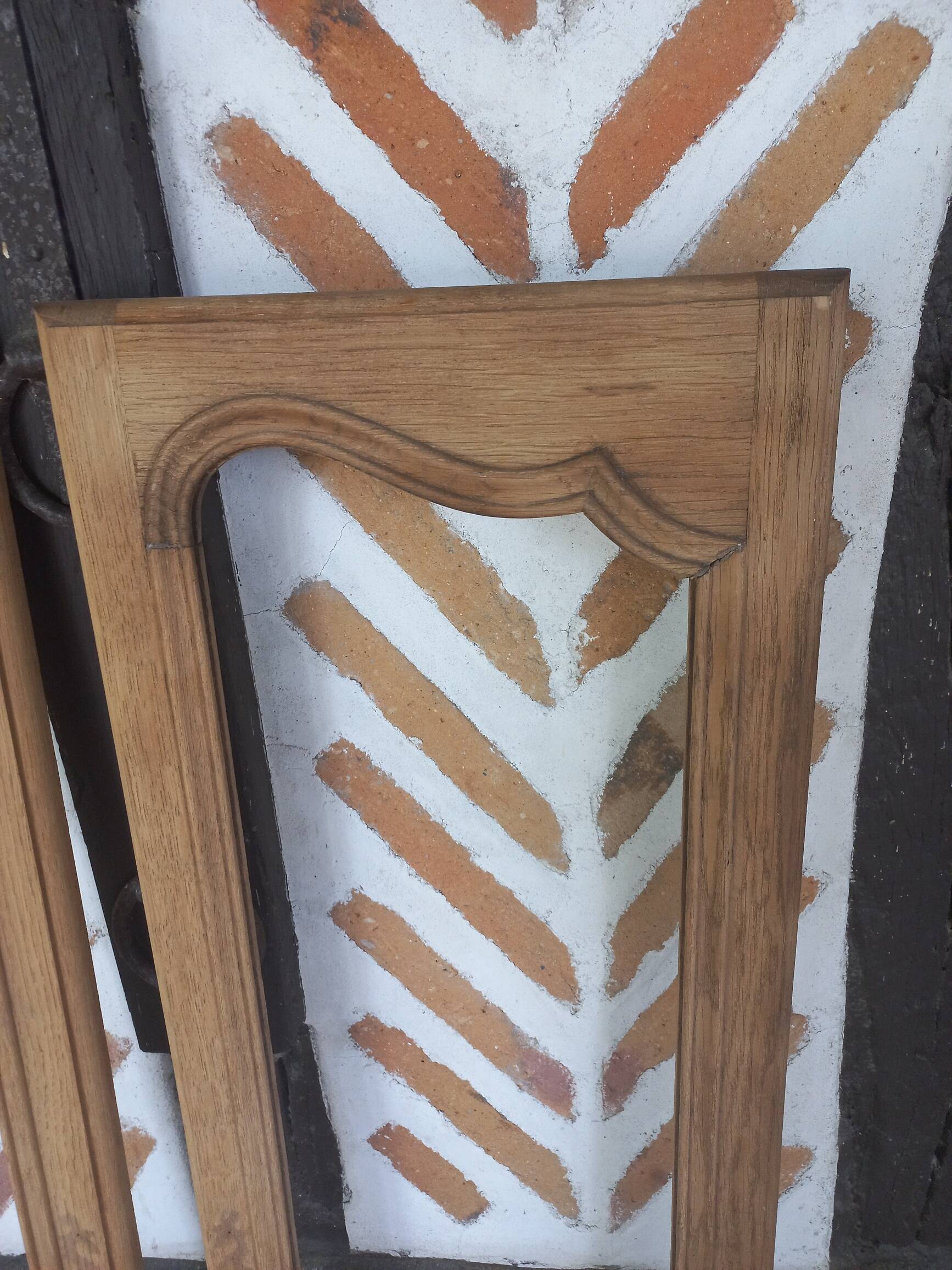 Pair of solid oak doors with a sanded finish.