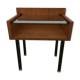 Table de chevet moderniste années 50 bois et verre