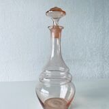 Pink glass decanter