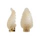 Pair of Barovier Style Mid-Century Modern Murano Glass Gold Leaf Sconces