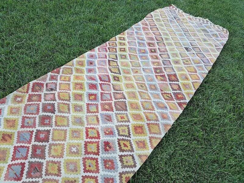 Vintage Turkish hallway rug 100x495 cm